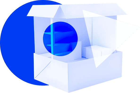 Abstract 3D geometric shapes in neutral tones