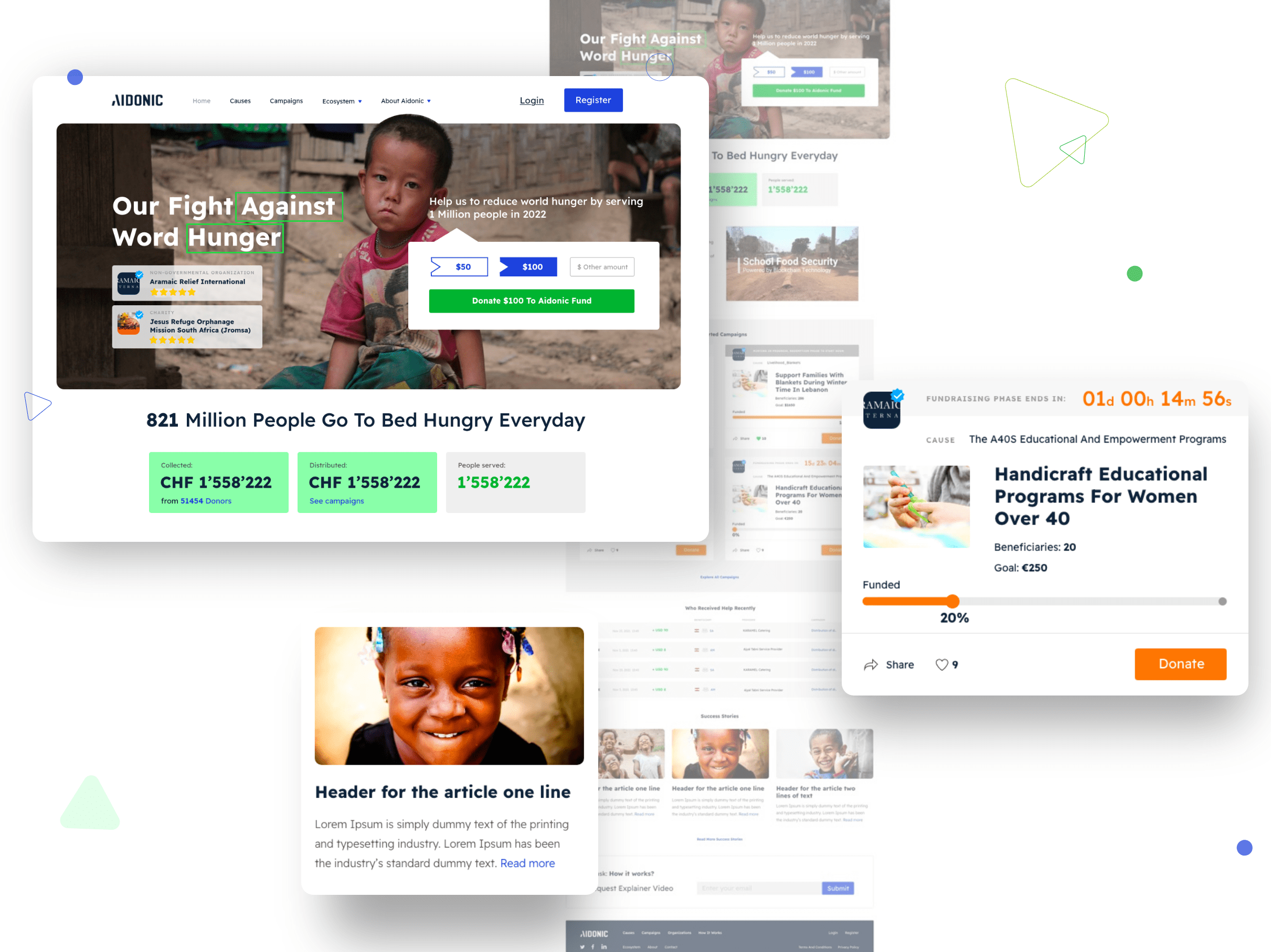 Fundraising platform - website redesign